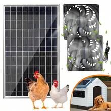 Solar Panel Fan Kit, 10W Solar Panel With 2 Fans, Intake Or Exhaust Fan, Suitable For Outdoor Backyard , Shed, Dog House, Pet House, RV Travel, Solar Powered - Black - View 3