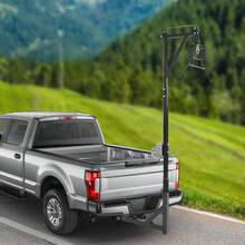 OUKANING 400LBS Load Carbon Steel Hunting Game Hoist Rack, 77.95-100.79in Adjustable Height Rotatable Shaft Hand Winch For Outdoor Game Processing - Game Hoist Rack - View 3