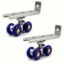 2Pcs Sliding Door Roller Hardware Slide Doors Pulley 4 Wheels Rail Track Home Room Wood Door Hanging Wheels Rail Track Pulley - 2-piece Wheel - View 10