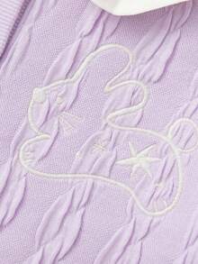 Balabala Girls Casual Jacket Sweet Style Lightweight Outerwear Soft Coat For Autumn Daily Wear - Pink Purple - View 7