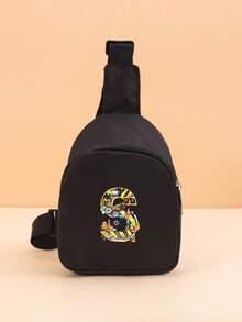 1PC Toddler A-Z Tool Letter Print Chest Bag, Adjustable Shoulder Strap Comfortable Crossbody Bag, Suitable For Toddlers Daily School, Outings And Casual Wear - Black - View 32