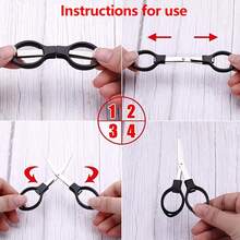 2-In-1 Portable Folding Scissors, Glasses Shaped Mini Travel Scissors, Stainless Steel Portable Scissors, Suitable For DIY Crafts, Sewing, Office, Travel And Daily Use - Model C - View 5