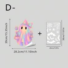1/4pcs Halloween Cute Ghost Static Window Clings Bow Bats Reusable Double Sided Glass Stickers For Halloween Holiday Party Home Decoration - Ghost Window Stickers - View 14
