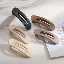 3pcs Large Flat Alligator Hair Clips, Matte Strong Grip Non-Slip Hair Clips, Designed For Thick Hair With Neutral Tones, Suitable For Women's Daily Wear, Skincare And Makeup - Multi-color - View 5