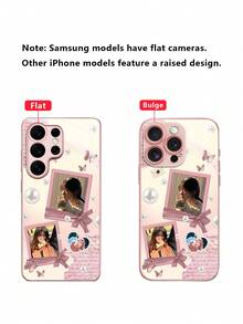 1 buah Casing Ponsel Foto Kustom, Desain Kolase Kupu-kupu Mutiara Macaron, Bagian Belakang Kaca Tempered + Bahan Tepi Lembut TPU, Cocok Untuk Seri S26ULTRA S25ULTRA S24 Dan Apple Duo/18ProMax/17ProMax/16Pro/15/14Plus/13Pro/12ProMax/11/XsMax/8/7/6Plus, Perlindungan Lensa Penuh, Kustomisasi Gambar Pribadi, Hadiah Ulang Tahun - Berwarna merah muda - View 7