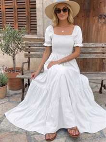 Women Long Dresses - White - View 4