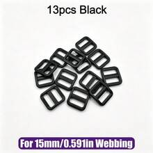 HSDOUBLE 13pcs/Pack Multi-Color Plastic Tri-Glide Slider Buckles, 10/15/20/25mm Webbing Buckles, Suitable For Pet Leashes, Backpacks, DIY Sewing - 13pcs - View 11