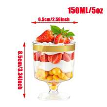60ml 90ml 100ml 150ml Clear Slanted Dessert Cups, Mini Plastic Mousse Pudding Cups, Parfait Yogurt Containers, Suitable For Jelly, Ice Cream, Fruit, Cake, Snack Appetizer Service Cups, Wedding, Birthday Party, Catering, Buffet Dessert Display - Multicolor - View 19