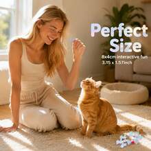 Iridescent Bow Crinkle Paper Cat Toy, Random Color 3pcs, 8x4cm, Laser Shiny Plush Ball Self-Entertainment Boredom Relief Toy, Durable Scratch-Resistant Interactive Pet Toy - View 5