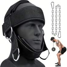 1 Set Heavy Duty Neck Harness Neck Exerciser, Adjustable Head Strap With Nylon Rope And Carabiner - Suitable For Gym, MMA, Weightlifting, Fitness - Neck Strength Training Equipment, MMA Workout Gear, Sturdy Construction - Multicolor - View 2