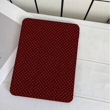 酒紅色波點蕾絲印花平板保護翻蓋保護殼，附筆槽，相容 iPad 10代 Smart Case/11(A16 2025)/相容 Galaxy S9/S7/S10+/相容 /相容 - 彩色 - 查看 3