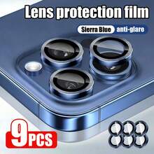 Yezodawee 9 buah Pelindung Lensa Kamera Definisi Tinggi Bingkai Biru, Desain Anti Benturan, Cocok untuk Film Lensa Smartphone, Bahan Logam Paduan dengan Kaca Tempered Perlindungan Penuh, Pelindung Lensa, Aksesori Ponsel, Tahan Air, Tahan Guncangan, Anti Jatuh, Anti Gores, Anti Sidik Jari - Biru - View 23