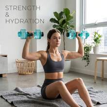 2pcs Water Dumbbells Pool Fitness Equipment, Non-Floating Submersible Fitness Weights, PC Material Water-Fillable Dumbbell Set, Suitable For Strength Training And Water Aerobics - Mint Blue - View 1