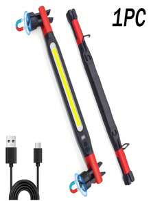 1 pieza Luz de trabajo LED magnética de 3000LM, Luz de trabajo recargable para mecánicos con 4 modos de luz, Luz de inspección bajo el capó resistente al agua y a prueba de roturas, Gancho y imán giratorio 360°, Carga Tipo-C Linterna de emergencia para reparación de automóviles - Lámpara de inspección magnética - Ver 12