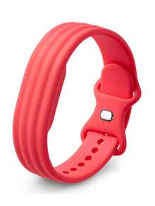 1pc Unisex Red Silicone Watch Band, Compatible With Google Air, Soft Silicone Replacement Strap, Casual Smartwatch Band, Minimalist Watch Band Accessory Compatible With Google Air, Fashionable Minimalist Smartwatch Band, Suitable For Daily Wear, Outdoor Activities, Parties, Etc., Fashionable Smartwatch Band, Great Gift For Friends, Family, Classmates, Suitable For Valentine's Day, Christmas, Back To School, Birthday Gifts - Red - View 1