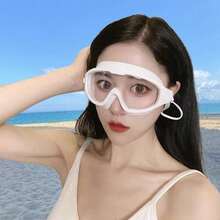 Large Frame Waterproof Anti-Fog Swimming Goggles, With Integrated Earplugs, Comfortable Design, Unisex, Transparent Wide Field Of View, Leak-Proof Seal, UV Protection, Durable Construction, Suitable For Swimming Pool Training And Water Sports - A - View 11