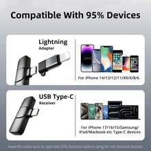 2 buah Mikrofon Lavalier Nirkabel USB Tipe-C Pasang dan Mainkan, Peredam Kebisingan Cerdas, Untuk iPhone 17/16/15, Ponsel Pintar Android, Kompatibel dengan Adaptor Lightning untuk iPhone, Laptop, Mikrofon Lavalier Nirkabel, Cocok untuk Vlog, Rapat, Pembelajaran, Perekaman Video Pendek, Streaming Langsung, Siaran Langsung - Meningkatkan Kualitas Audio - Hitam - View 10