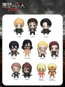 Crunchyroll 1pc  Official Licensed Blind Bag, Includes 3D PVC Character Clip, Random 1 Style, Including Eren, , , Armin And Titan Characters, Portable Backpack Charm, Fashionable Bag Decoration, Fan Collector Birthday Holiday Surprise Gift - Multicolor - View 4