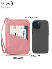 FOREVER MIYIN 1 Pc RFID Blocking Zipper Passport Holder With Wrist Strap, Multi Slot Travel Document Wallet For Flight Vacation Daily Carry Unisex - Multicolor - View 12