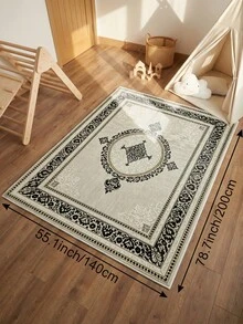 Hellfarbiger Wohnzimmerteppich, weicher minimalistischer Stil, geeignet für Küche, Esszimmer, Schlafzimmer, Wohnzimmer, Innen-/Außenbereich, Büro, Lobby, rutschfeste Fußmatte, Flur, Arbeitszimmer, Kunstkaschmir Feiertagsdekor Teppich - Schwarz - Übersicht 16