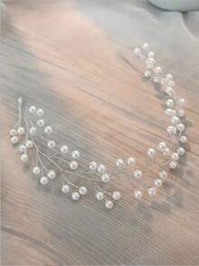 1pc Casual Party Elegant ABS Plastic (ABS Resin) Headband, All Seasons - White - View 6