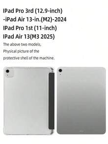 黑色多折筆槽平板保護殼，相容 iPad Mini 4/5/6/7/Air/Air 2/9.7/10.2/10.5/10.9 (Air 4-Air 8)/Pro 11/10th Gen/A16/Pro 11 2024/12.9/Pro 13 2024 機型，內裡因染色批次可能略有色差，內建筆槽，不含筆 - 黑色 - 查看 11