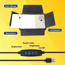 Professional LED Photography Spotlight (160cm, With Adjustable Tripod) And Portable Square Fill Light (With Diffuser), Suitable For Photography, Live Streaming And Meetings; Provides Powerful Lighting, Ideal For Parties, Selfies, Video Recording And Zoom Calls; No Battery Required, Suitable For Photography And Vlogging, Includes Stand - Black - View 8