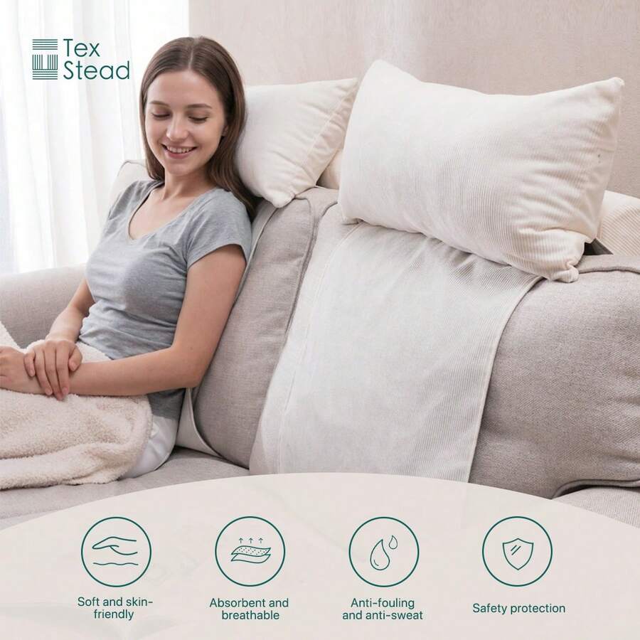 1pc Corduroy Sofa Backrest Pillow, Reading Pillow For Bed, Headboard Cushion, Lumbar Back Support Pillow, Decorative Couch Back Cushion For Living Room & Bedroom - Beige - View 1