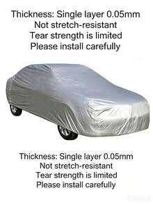 1 Set Waterproof & UV-Resistant Car Cover - Full Protection Against Dust & Snow For Sedans, SUVs And Trucks, With Storage Bag - Silver - View 3