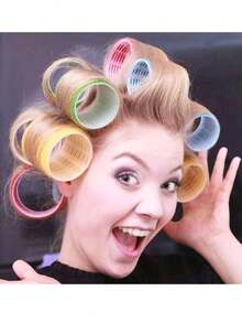 24pcs Curly Hair Styling Set, Includes Hair Clips And Self-Adhesive Curlers, Suitable For Long, Medium, Short Hair And Bangs. DIY Curling Tools, Ideal For Salon Use, Perfect Gift For Back To School Season. - Black - View 5