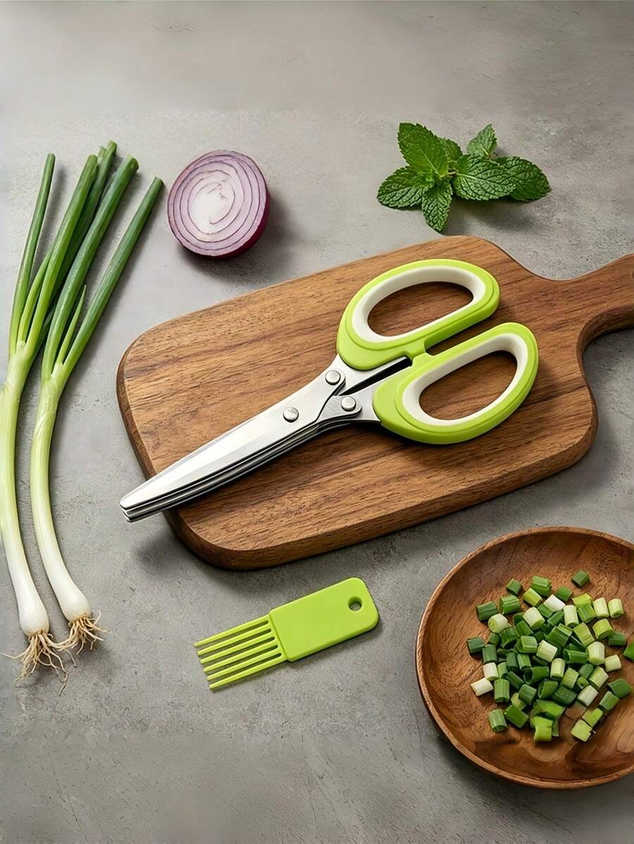Kitchen Scissors Multi-Layer Design Convenient And Efficient For Cutting Vegetables - Multicolor - View 1