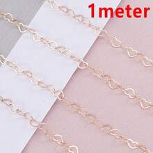 1m Fashion Heart-Shaped Hollow Copper Chain, Suitable For DIY Handmade Women's Necklace, Bracelet Jewelry Accessories - Chain - View 12