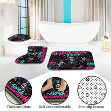 1/4pcs Neon Skull DJ Record Player Pumpkin Pattern Heat-Insulated Home Decor Bathroom Shower Curtain, With 12 Hooks, Suitable For Various Bathroom Scenes, Halloween Music Party Decoration - Skeleton DJ - View 7
