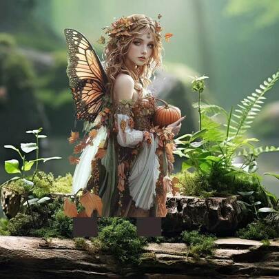 Halloween Pumpkin Fairy Garden Stake Outdoor Lawn Potted Plant Decoration Ground Insert Scene Enhancement Prop