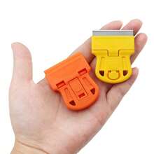 2pcs Mini Handheld Glue Remover Scraper, Plastic Glue Removal Tool, Suitable For Glass, Stove, Car Window, Sticker Residue Cleaning, Compact Portable Cleaning Tool, Suitable For Kitchen, Home Cleaning Users, Gift For Family And Friends - A - View 2