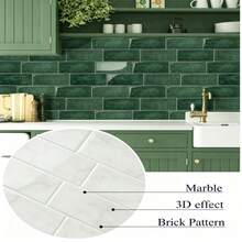 Panel Dinding Tekstur Bata Tahan Air, Stiker Ubin Dinding Perekat Mandiri yang Dapat Dilepas, Cocok untuk Dinding Dapur dan Kamar Mandi, Dapat Digunakan untuk Dekorasi Liburan, Stiker, Stiker Dinding, Stiker Vinyl, Dekorasi Rumah, Dekorasi Musim Semi - Stiker dinding imitasi ubin keramik - View 3