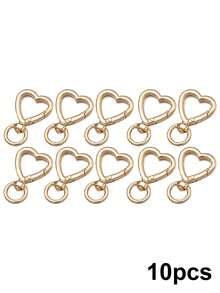 10/20pcs Heart-Shaped Keychain Swivel Hook, Cute Zinc Alloy Spring Clasp Keyring, Handbag Clip For DIY Crafts - Multicolor - View 11