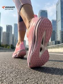 EDIXIM 女款學生軟底運動鞋 2026夏季新款時尚輕量跑步鞋 避震透氣路跑鞋 - 粉色 - 查看 3