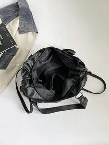 Fashion Solid Color PU Tote Bag, Shoulder Tote Bag, Suitable For Women Shopping, Commuting And Daily Use - Black - View 6