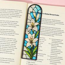 Painted Glass Floral Acrylic Bookmark, Fashionable Artistic Reading Accessory, Unique And Charming Appearance, Suitable For Birthday, Mother's Day, World Book Day And Various Festivals, Ideal Gift For Women And Female Book Lovers - One Size - View 9