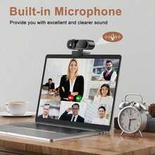1080P HD Webcam For Computer, Suitable For Online Classes, Meetings And Live Streaming, With USB Connection, Built-In Microphone, Auto Focus And Full HD Function - View 3