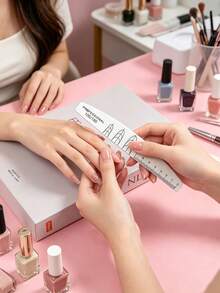 5/10pcs Thin Crescent-Shaped Wooden Nail Files, Double-Sided 100/180 Grit With Ruler And Nail Shape Guide, Professional Washable Nail Buffing Strips For Acrylic And Natural Nails - Light Grey - View 6