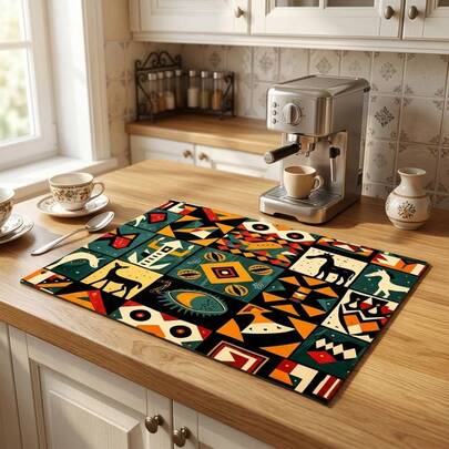 1pc Dish Drying Mat, Coffee Machine Mat, Absorbent Dish Drying Mat, Suitable For Various Kitchen Daily Scenes, Room Tabletop Protection Mat, Holiday Gift, Kitchen Decor