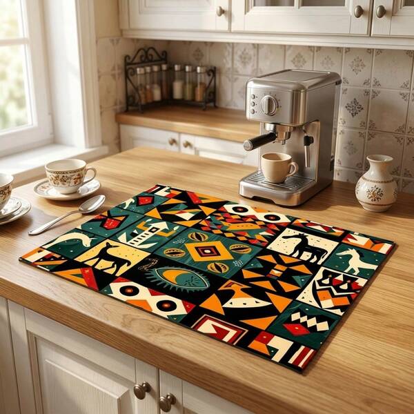 1pc Dish Drying Mat, Coffee Machine Mat, Absorbent Dish Drying Mat, Suitable For Various Kitchen Daily Scenes, Room Tabletop Protection Mat, Holiday Gift, Kitchen Decor