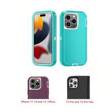 3-In-1 Shockproof Phone Case With Multi-Layer Composite Structure Design, Featuring Excellent Shock Absorption, Anti-Slip And Scratch-Resistant Performance, Providing Comprehensive Protection For Phone Body. Suitable For Mainstream Smartphone Models, Ideal Holiday Gift With Practicality And Quality - Light Gray Powder - View 8