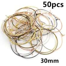 50pcs 20-40mm Beading Hoops Earrings Big Circle Ear Hoops Earrings Wires For DIY Jewelry Making Accessories Supplies - Circle Hoops - View 34