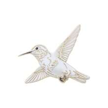 1/5 Colorful Gradient Hummingbird Metal Brooch, Exquisite Enamel Flying Bird Badge, Artistic Style Versatile Pin Accessory For Coats, Sweaters, Backpacks - Multicolor - View 10