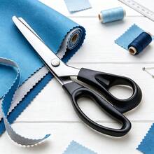 1PC Triangle Wave Edge Scissors, Dog Tooth Pattern Fabric Serrated Edge Scissors, Craft Handmade Sewing Fabric Sample Edge Trimming - A-Black - View 4