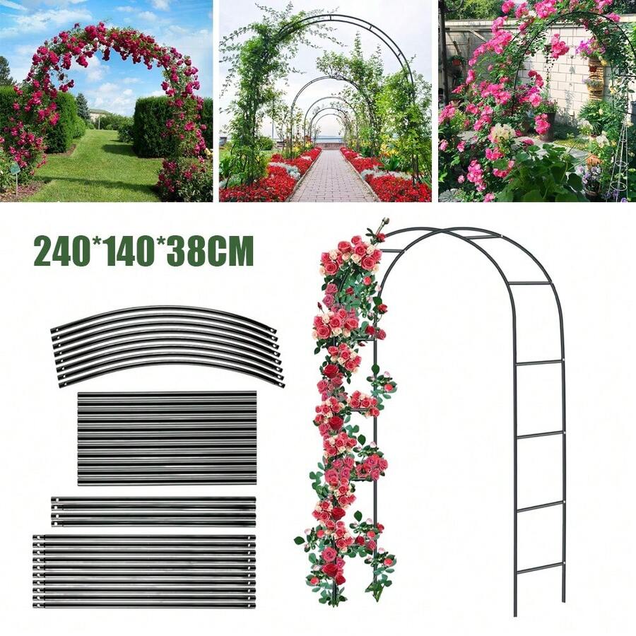 Wedding Rose Archway, Steel Garden Trellis Arch, Plant Support Rack For Roses, Grape Vines & Climbing Plants, Sturdy Metal Frame For Garden, Yard, Lawn & Wedding Decor - A - View 1