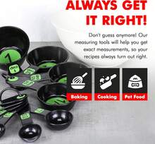 Chef Craft Easy To Ready Plastic Measuring Cup Set, 10 Piece Set, Green - ColorB - View 3